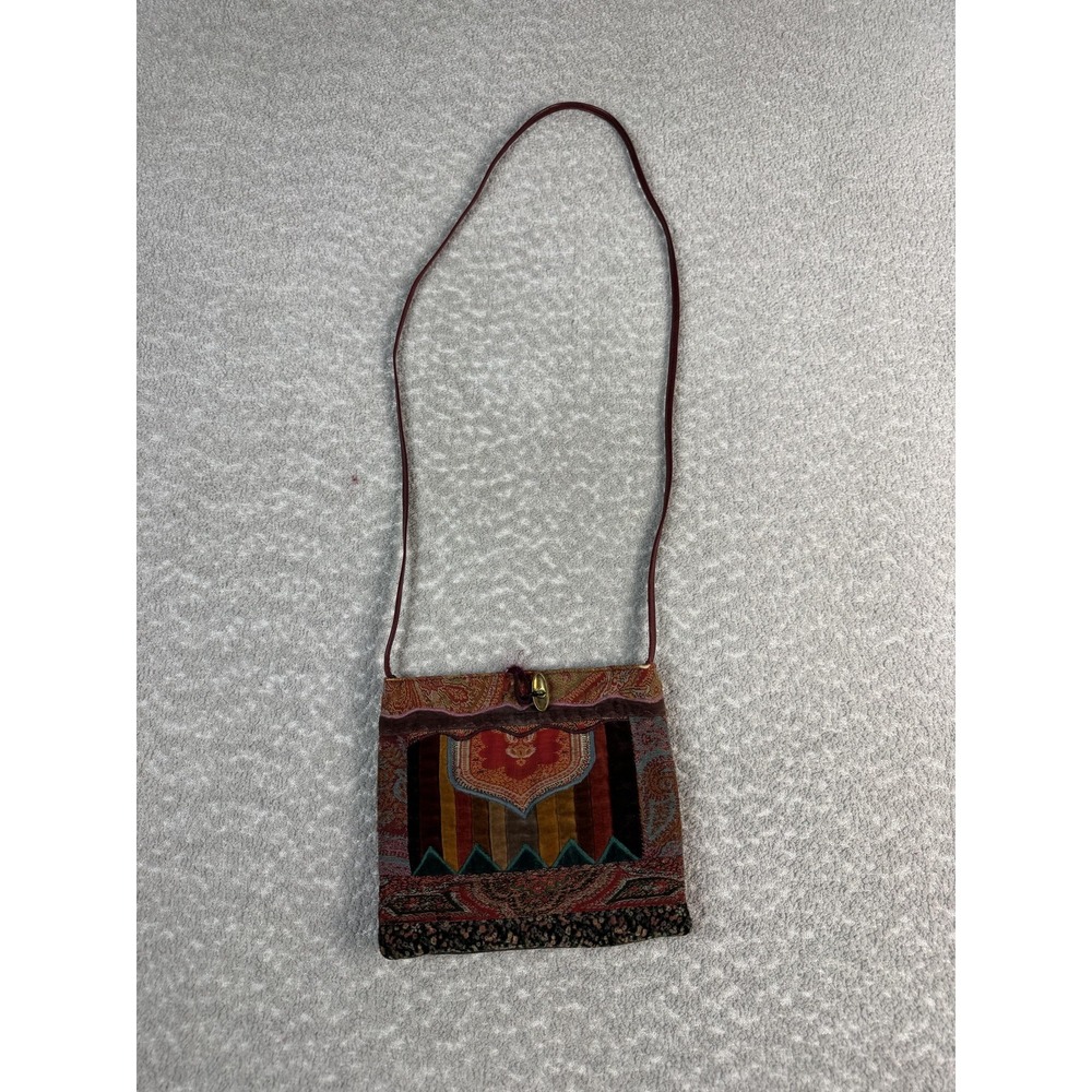 Henri Bendel Crossbody Bag Womens Small Multicolor Velvet Paisley Bohemian